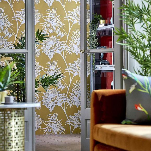 Обои Harlequin Zapara Bavero Ochre 111764 фото в интерьере